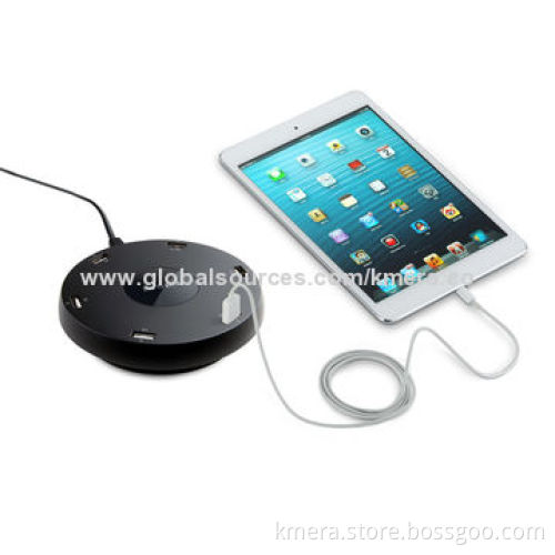 6-port USB Charger Station, Smart Shape Design, Suitable for iPad, iPhone, iPod, Smartphones